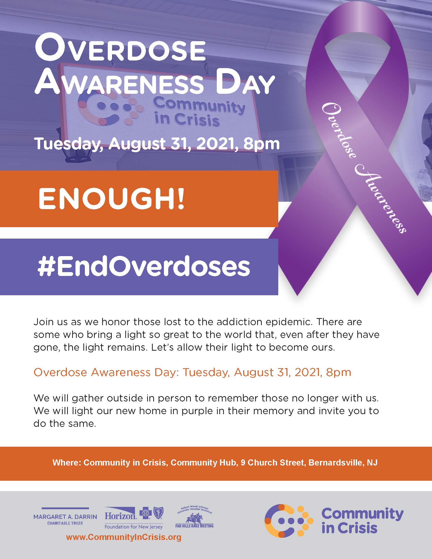 CiC Overdose Awareness Day 2021