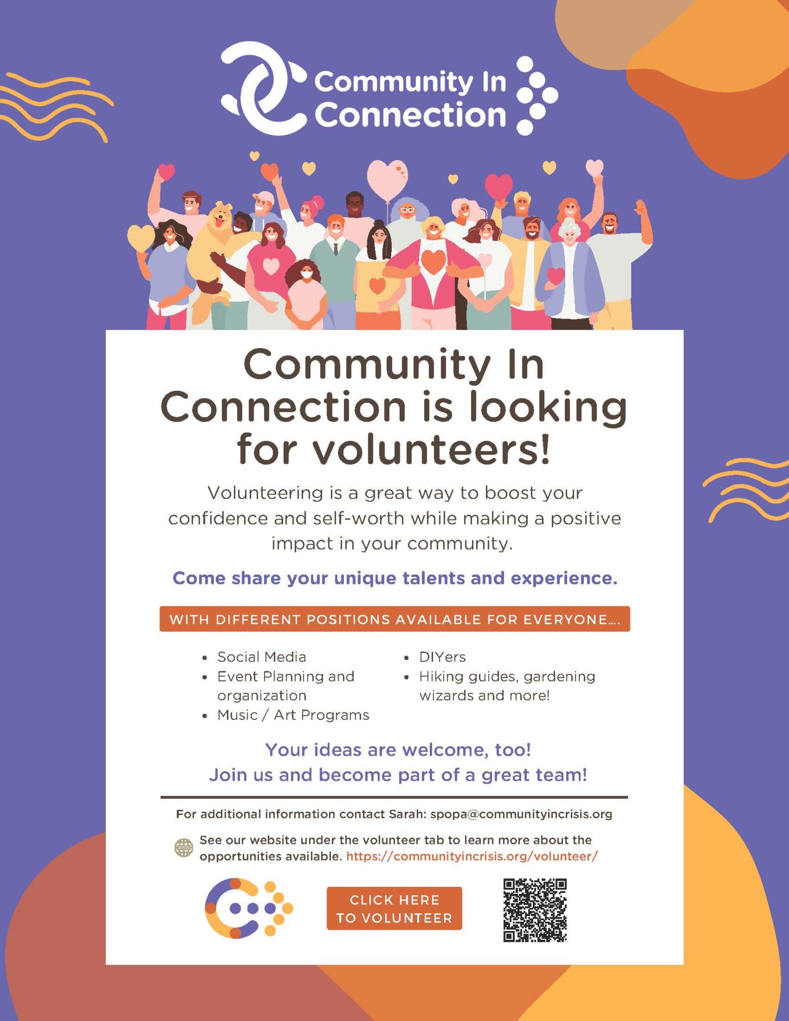 Interested in volunteering? | Community in Crisis