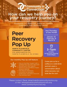 CIC Peer Recovery Pop Up Multiple Dates 2023