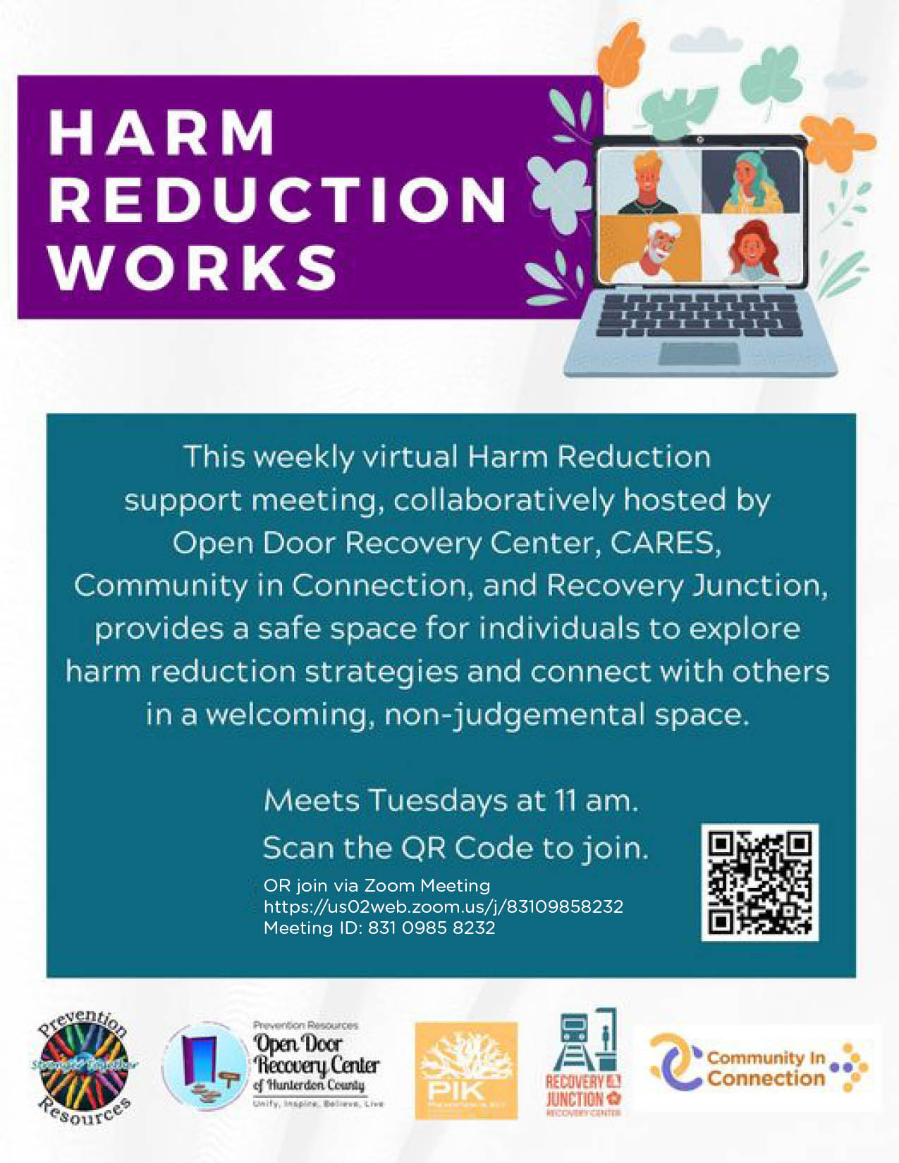 Harm Reduction Open Door With Zoom