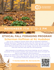 CiC Fall Foraging free autumn event at NJ audubon society bernardsville